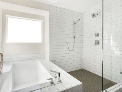 Large-Format Tile Shower Interior
